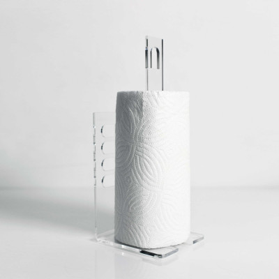  I Dettagli - Verona - Portascottex portarotolo di carta con struttura in plexiglass dal design moderno - Colore: Trasparente - SKU: CP913TR 