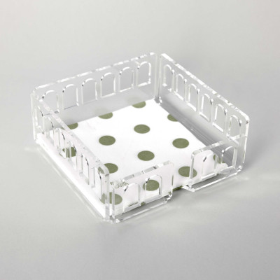  I Dettagli - Verona - Portatovaglioli porta salviettine orizzontale in plexiglass dal design moderno - Colore: Trasparente - SKU: CP921TR 