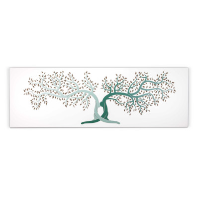 I Dettagli - Life - Quadro moderno interamente in legno con raffigurazione incisa a laser 150x50 - Colore: Verde Chiaro - SKU: PAN501501LIFE-V