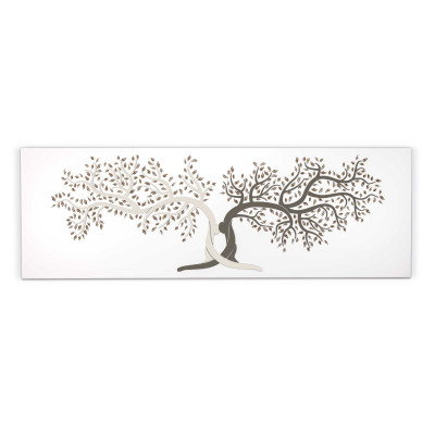 I Dettagli - Life - Quadro moderno interamente in legno con raffigurazione incisa a laser 150x50 - Colore: Marrone - SKU: PAN501501LIFE-C