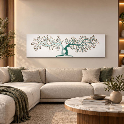 I Dettagli Life Quadro moderno interamente in legno con raffigurazione incisa a laser 150x50 Colore: Verde Chiaro