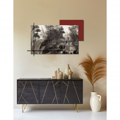  I Dettagli - Bengala - Quadro pannello in legno dal design moderno con stampa applicata - Colore: Rosso - SKU: P0005-51 