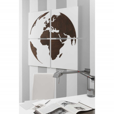  I Dettagli - Globo - Quadro set 4 pannelli in legno dal design moderno ed elegante - SKU: SETGLOBO 