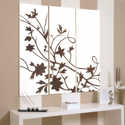  I Dettagli - Celtico - Set 3 pannelli in legno incisi a laser dal design moderno - Colore: Bianco - SKU: TRIS200 