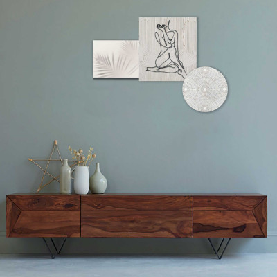  I Dettagli - Amanda - Set 3 pezzi pannelli in legno incisi con tecnica laser dal design moderno - SKU: SETAMA 
