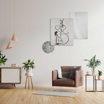  I Dettagli - Amore - Set 3 pezzi quadri in legno con incisione a tecnica laser dal design moderno - SKU: SETAMO 