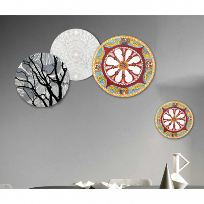  I Dettagli - Sciacca - Set 4 quadri moderni in legno con raffigurazioni incise a laser - SKU: SETSCI 