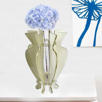 I Dettagli Two Vaso da tavolo dal design moderno in plexiglass dalle linee eleganti Colore: Tortora