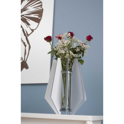 I Dettagli - Diamante - Vaso moderno da tavolo in plexiglass dalle linee geometriche ed eleganti - SKU: VA45DIA