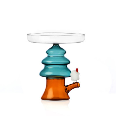  Ichendorf - Woodland Tales - Alzata in vetro a tema natalizio Albero Natale - Colore: Arancione/Azzurro - SKU: 0935209402 