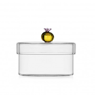  Ichendorf - Desert Plants - Barattolo basso in vetro dal design moderno "Cactus Fiore" - Colore: Ambra - SKU: 09352273 