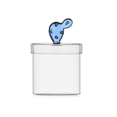  Ichendorf - Desert Plants - Barattolo medio in vetro dal design moderno "Cactus Fiore" - Colore: Blu - SKU: 09352274 