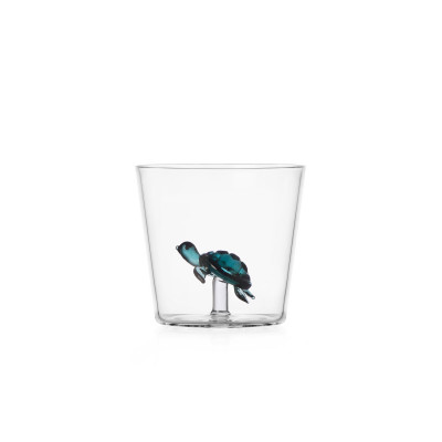 Ichendorf - Marine Garden - Bicchiere tumbler in vetro per acqua con tartaruga - Colore: Verde - SKU: 09354200