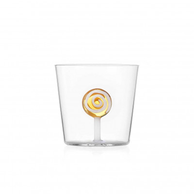 Ichendorf Sweet&Candy Bicchiere Tumbler per acqua in vetro dal design moderno "Lecca Lecca" Colore: Ambra