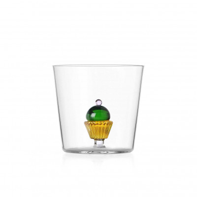  Ichendorf - Sweet&Candy - Bicchiere Tumbler per acqua in vetro dal design moderno "Pasticcino" - SKU: 09352090/TP 