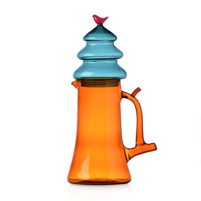  Ichendorf - Woodland Tales - Brocca in vetro a tema natalizio Albero Natale - Colore: Arancione/Azzurro - SKU: 0935209399 