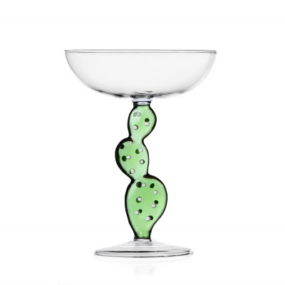  Ichendorf - Desert Plants - Coppa champagne in vetro con cactus - Colore: Verde - SKU: 09352334 