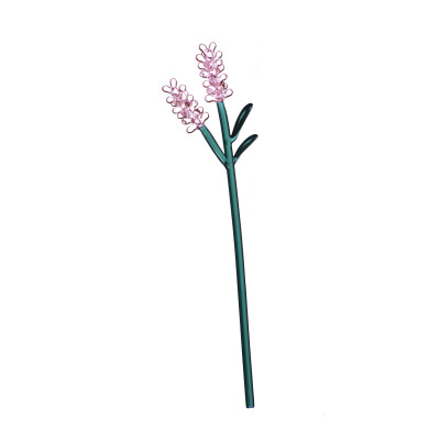 Ichendorf - Botanica - Fiore decorativo in vetro soffiato a forma di ramo lavanda rosa - Colore: Verde/Rosa - SKU: 09354084