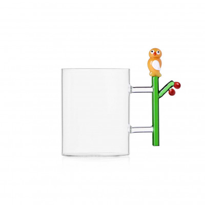  Ichendorf - Woodland Tales - Mug in vetro dal design moderno "Bacca&Surprised" - Colore: Trasparente - SKU: 0935208974 