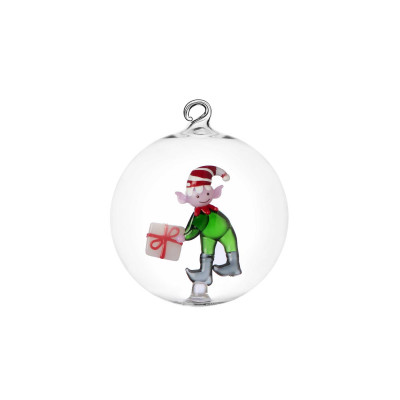 Ichendorf Christmas Tales Palla di Natale elfo con bastoncino Colore: Verde