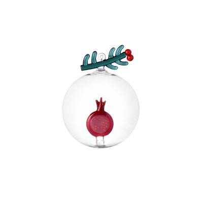 Ichendorf - Botanica - Pallina di natale in vetro con melograno - Colore: Trasparente - SKU: 0935209508