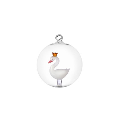 Ichendorf - Schiaccianoci - Pallina in vetro per albero di natale con cigno - Colore: Trasparente - SKU: 0935209570