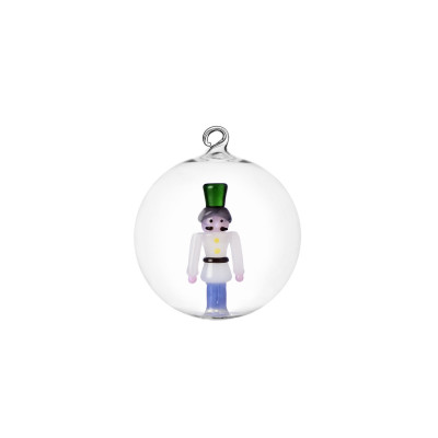 Ichendorf - Schiaccianoci - Pallina in vetro per albero di natale con soldatino - Colore: Trasparente - SKU: 0935209563