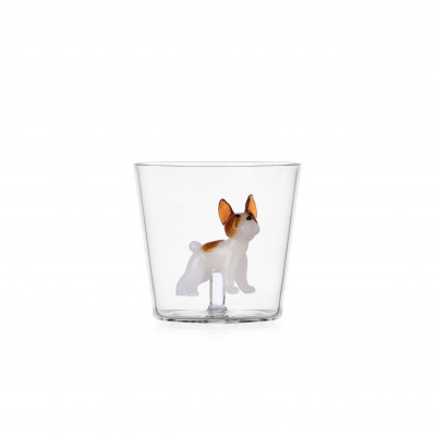  Ichendorf - Dogs - Tumbler in vetro con French Bulldog - Colore: Bianco/Marrone - SKU: 09354296-2 