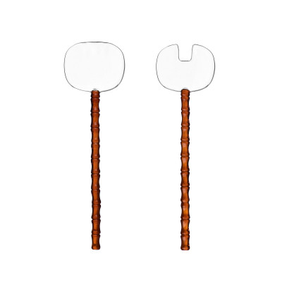  Ichendorf - Rivoli - Set 2 posate da portata in vetro - Colore: Trasparente/Ambra - SKU: 09313306 