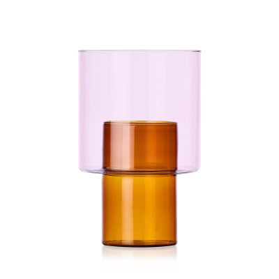 Ichendorf - Boreale - Vaso da interni in vetro dal design moderno - Colore: Ambra/Rosa - SKU: 09313356