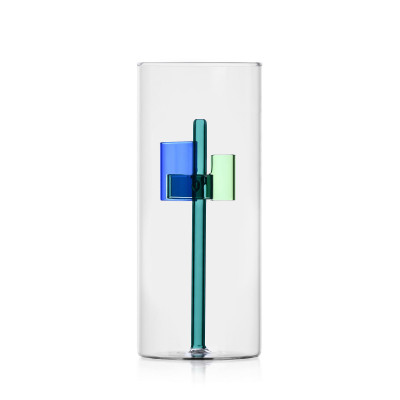 Ichendorf - Iris - Vaso in vetro dal design moderno - Colore: Blu - SKU: 09313091