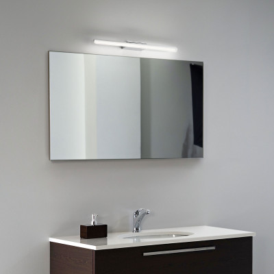 Ideal lux Riflesso Applique a led da parete struttura corta in metallo e diffusore satinato Colore: Cromato