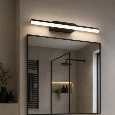 Ideal lux Riflesso Applique a led da parete struttura corta in metallo e diffusore satinato Colore: Nero