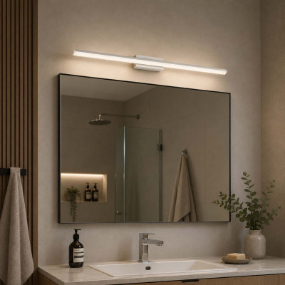 Ideal lux Riflesso Applique a led da parete struttura lunga in metallo e diffusore satinato Colore: Bianco