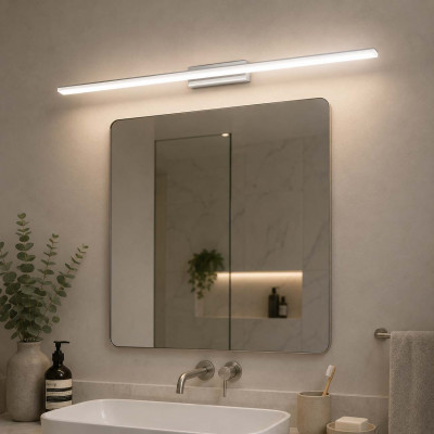 Ideal lux Riflesso Applique a led da parete struttura lunga in metallo e diffusore satinato Colore: Cromato