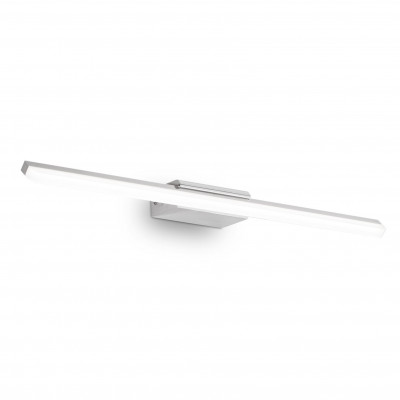 Ideal lux - Riflesso - Applique a led da parete struttura media in metallo e diffusore satinato - Colore: Cromato - 1 Lampadina - Led Integrato - 16W - Lumen 1750 - Gradi Kelvin 3000k Luce Calda - IP54 - SKU: 142265