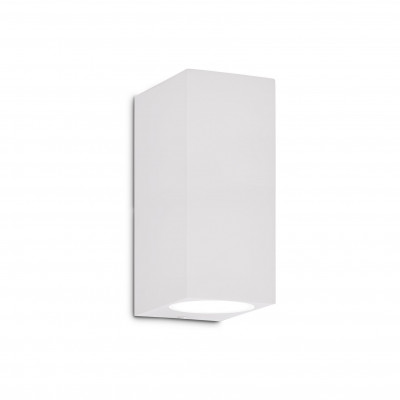 Ideal lux Up Applique a led esterno struttura alta in alluminio e doppio diffusore in vetro Colore: Bianco
