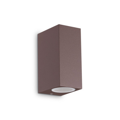 Ideal lux Up Applique a led esterno struttura alta in alluminio e doppio diffusore in vetro Colore: Caffelatte