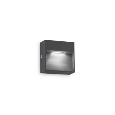 Ideal lux - Dedra - Applique a led per esterni con struttura grande in alluminio - 1 Lampadina Led Integrato 2W - Lumen 160 - Gradi Kelvin 3000k Luce Calda - IP65 - SKU: 32863