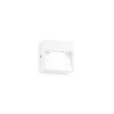 Ideal lux - Dedra - Applique a led per esterni con struttura grande in alluminio - Colore: Bianco - 1 Lampadina - Led Integrato - 2W - Lumen 160 - Gradi Kelvin 3000k Luce Calda - IP65 - SKU: 328638