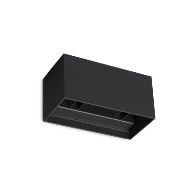 Ideal lux Atom Applique a led per esterni in alluminio rettangolare e doppio diffusore Colore: Nero