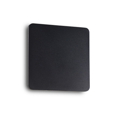 Ideal lux - Cover - Applique a led quadrata struttura grande in alluminio e diffusore in acrilico - Colore: Nero - 1 Lampadina - Led Integrato - 11W - Lumen 1000 - Gradi Kelvin 3000k Luce Calda - IP20 - SKU: 195773