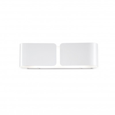 Ideal lux - Clip - Applique a parete con struttura in metallo lunga dal design moderno - Colore: Bianco - 2 Lampadine - E27 - 60W - IP20 - SKU: 014166