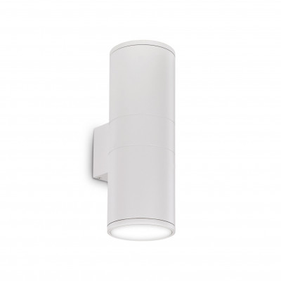 Ideal lux Gun Applique alta da esterno con struttura in alluminio e doppio diffusore in vetro Colore: Bianco