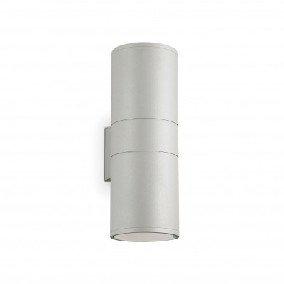 Ideal lux Gun Applique alta da esterno con struttura in alluminio e doppio diffusore in vetro Colore: Grigio