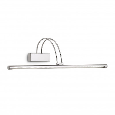 Ideal lux - Bow - Applique con diffusore a led lungo inclinabile e struttura in metallo - Colore: Cromato - 1 Lampadina - Led Integrato - 8W - Lumen 1050 - Gradi Kelvin 3000k Luce Calda - IP20 - SKU: 007021