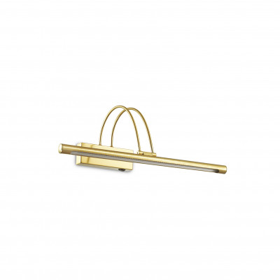 Ideal lux - Bow - Applique con diffusore a led medio inclinabile e struttura in metallo - Colore: Ottone - 1 Lampadina - Led Integrato - 5W - Lumen 580 - Gradi Kelvin 3000k Luce Calda - IP20 - SKU: 121178