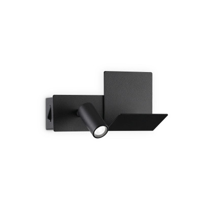 Ideal lux - Komodo - Applique con diffusore tubolare a led orientabile posizione destra e presa USB - Colore: Nero - 1 Lampadina - Led Integrato - 4W - Lumen 240 - Gradi Kelvin 3000k Luce Calda - IP20 - SKU: 291796
