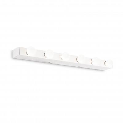 Ideal lux - Privè - Applique con struttura lineare in metallo dal design moderno - Colore: Bianco - 6 Lampadine - E14 - 40W - IP20 - SKU: 159423