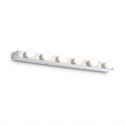 Ideal lux - Privè - Applique con struttura lineare in metallo dal design moderno - Colore: Cromato - 6 Lampadine - E14 - 40W - IP20 - SKU: 045627